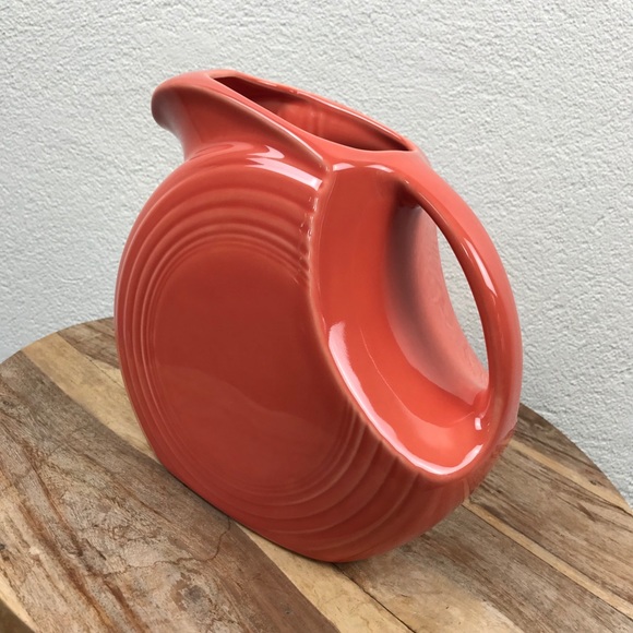 Retro l 1996 Homer Laughlin Fiesta 60 Anniversary Retired Persimmon Disk Pitcher - Picture 1 of 14